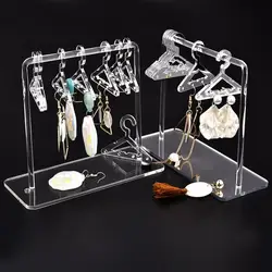 8pcs Coat Hanger Polymer Clay Soft Pottery Earrings Stand Organizer Hanger Shape Tabletop Jewelry Display Holder for Earring