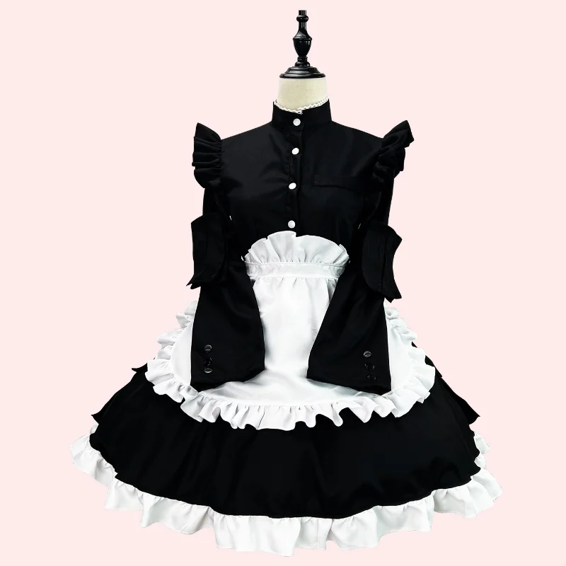 

Plus Size Anime Cartoon Maid Outfits Chinese Kungfu Japanese Lolita Maid Cosplay Costume Anime Show Long Sleeve COS Party Dress
