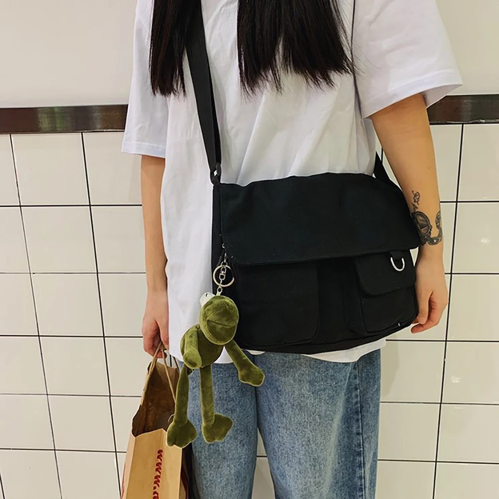 

2023 Fashion Youth Pack Canvas Shoulder Crossbody Bag Satchels Large Organizer Outdoor Men Messenger Women Bags School Backpacks