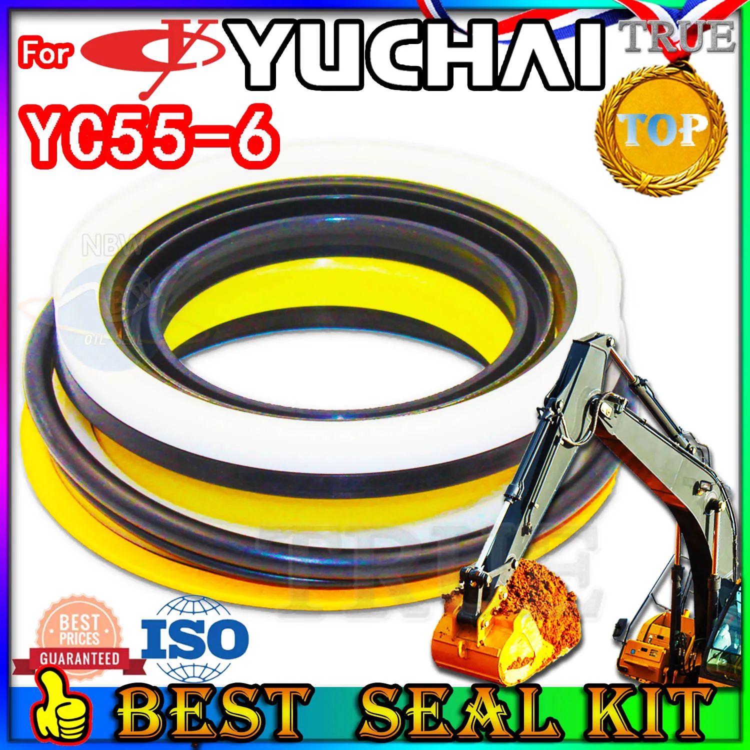 

For Yuchai YC55-6 Oil Seal Repair Kit Boom Arm Bucket Excavator Hydraulic Cylinder YC55 6 PPC Loader Planetary Axle STICK type