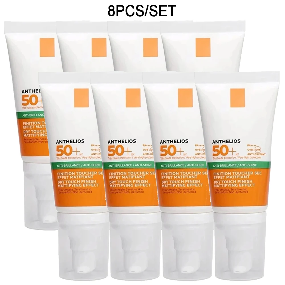 

8PCS Anthelios Sunscreen SPF50+ Anti-Shine Gel-Creme Sunscreen Sun Protection Cream Sunblock Face Body Sunscreen 50ML