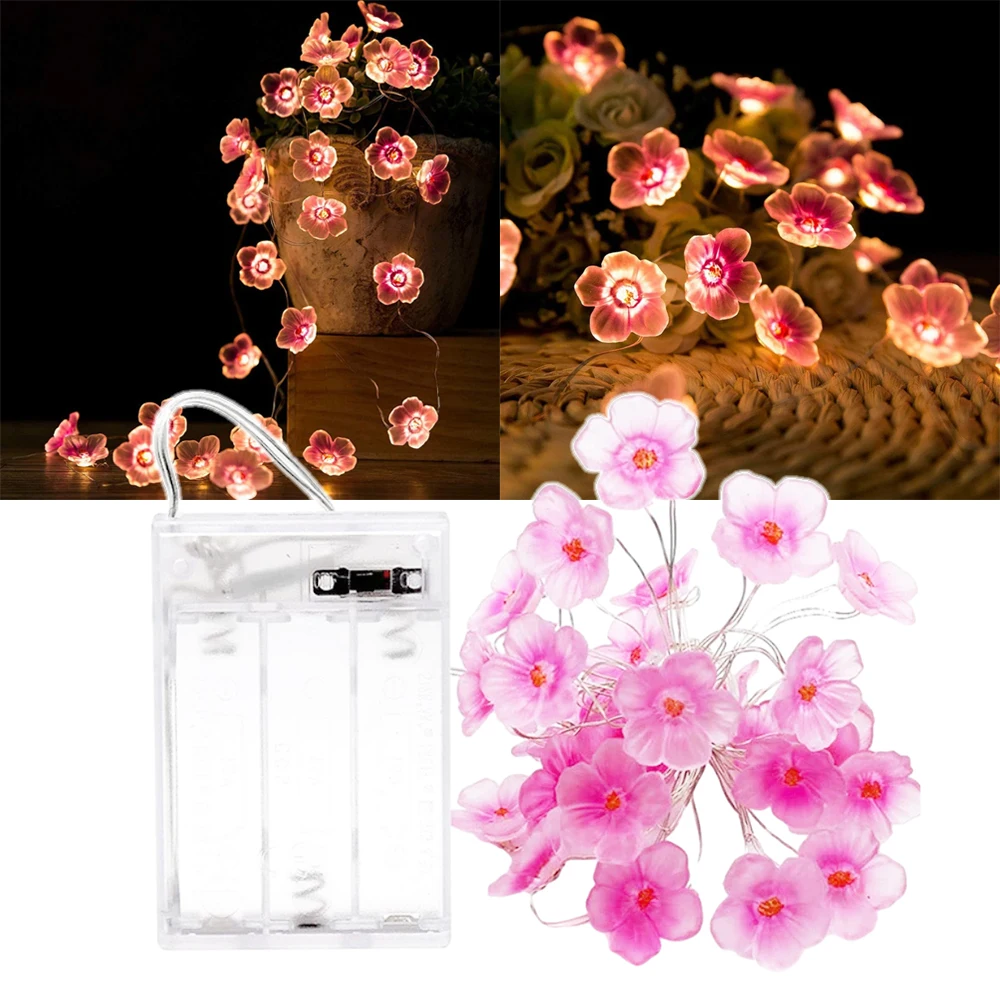 

2M 20LED Solar String Light LED Sakura Street Garland Lawn Lamp Waterproof Christmas NewYear Festival Lighting Home Garden Decor