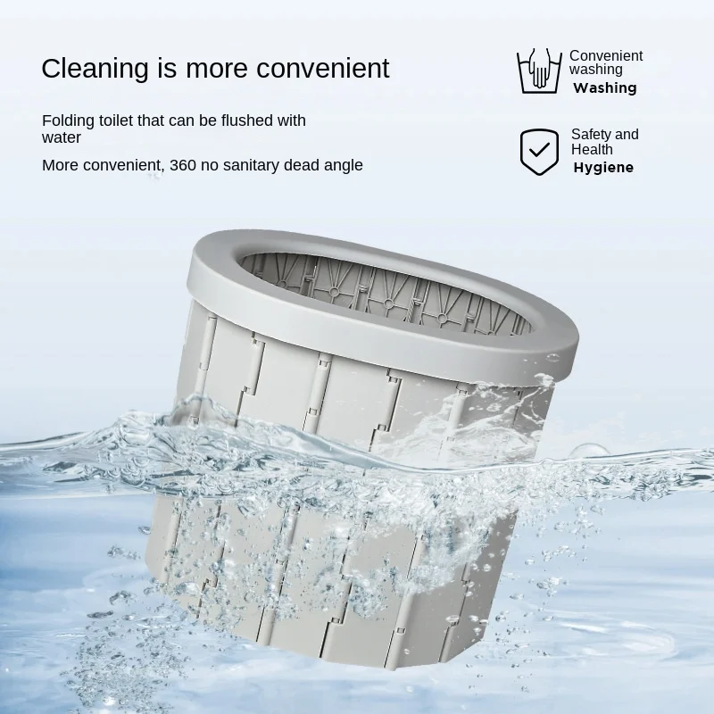 Portable Folding Toilet for Outdoor Camping Potty for Adults Kids Cover Design Seat Toilet Reusable Toilet for Picnic Car Travel 5