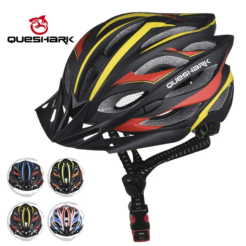 Queshark Uomo Donna Casco Da Ciclismo Ultraleggero Mtb Bici Da Strada Bicicletta Moto Da Corsa Ventilato Berretto Sicuro Con Visiera Parasole