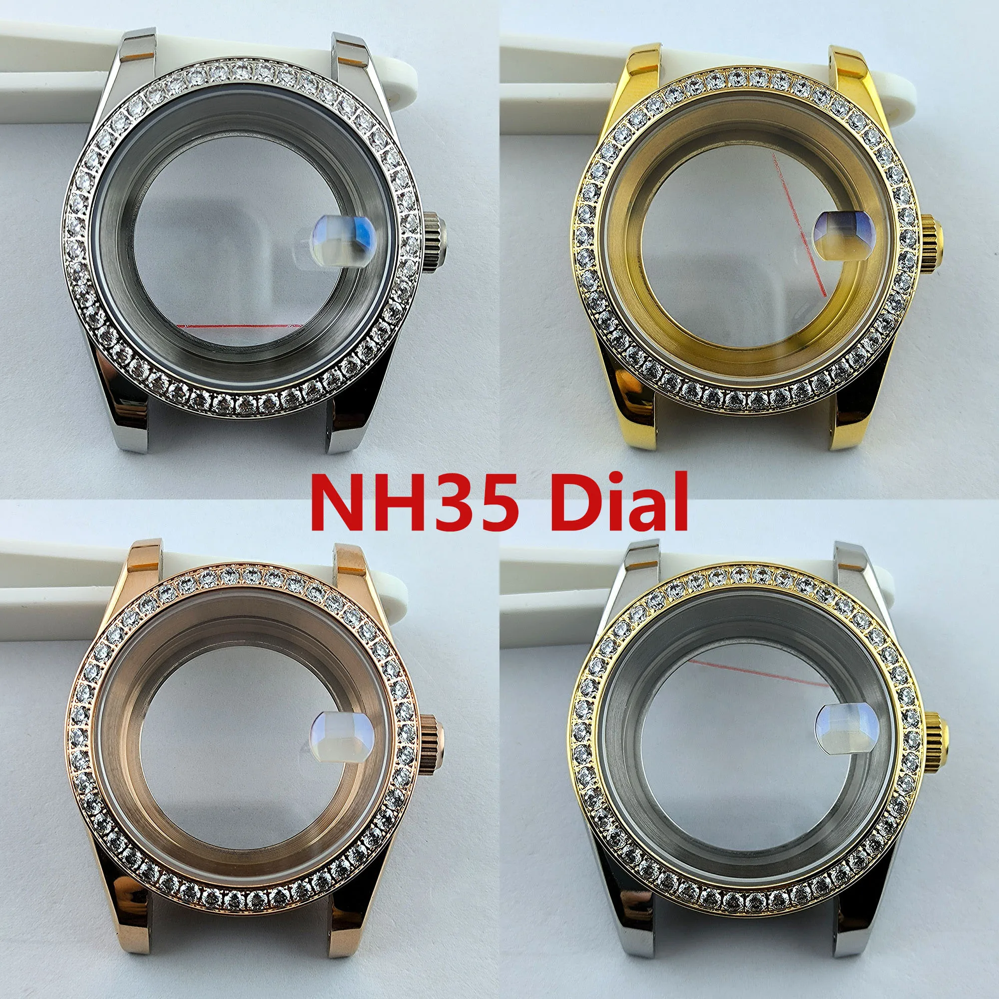 

NH35 Case Diamond decorated case NH35 Dial Stainless Case Sapphire Glass Waterproof Watch Fit NH35/NH36 Movement