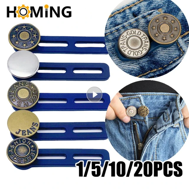 1/5/10/20pcs Metal Button Extender For Pants Jeans Free Sewing