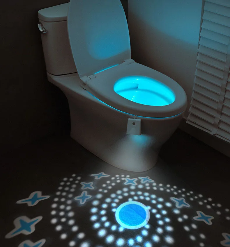 RechargeableToiletLightInductionLightHumanBodyInductionLightProjectionLightToiletRgb