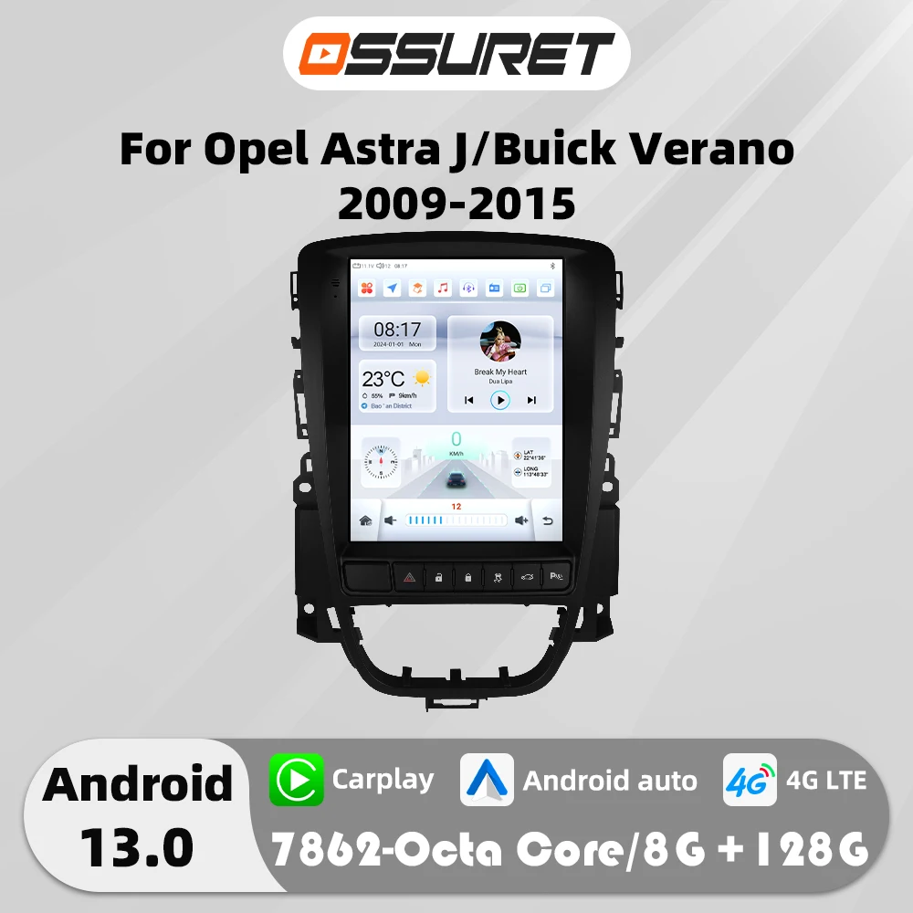 9.7“Android 13 Autoradio for Opel Astra J Buick Verano multimedia Video player GPS navi Stereo 7862 Carplay 2din Screen HeadUnit