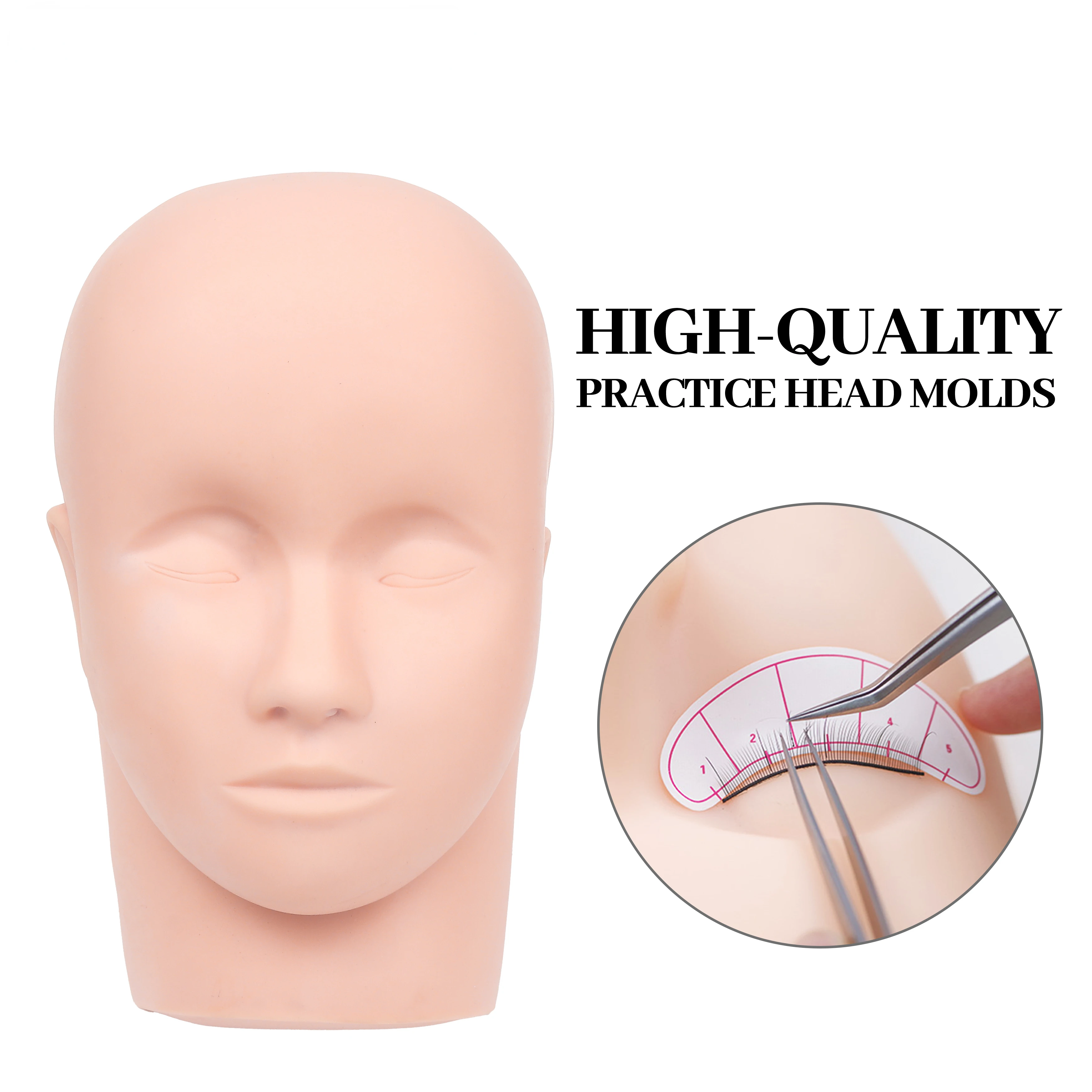 Makeup tools Eye makeup tools Eyelash extension Fake Head Mould Mannequin Head Training Makeup Model Rubber Eye Facial Eyelash Eyelash Extension Makeup Practice Heads