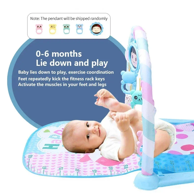 Baby Play Mat Pedal Piano Toy Music Fitness Rack Activity Gymnastics Mat 0-1 Years Old