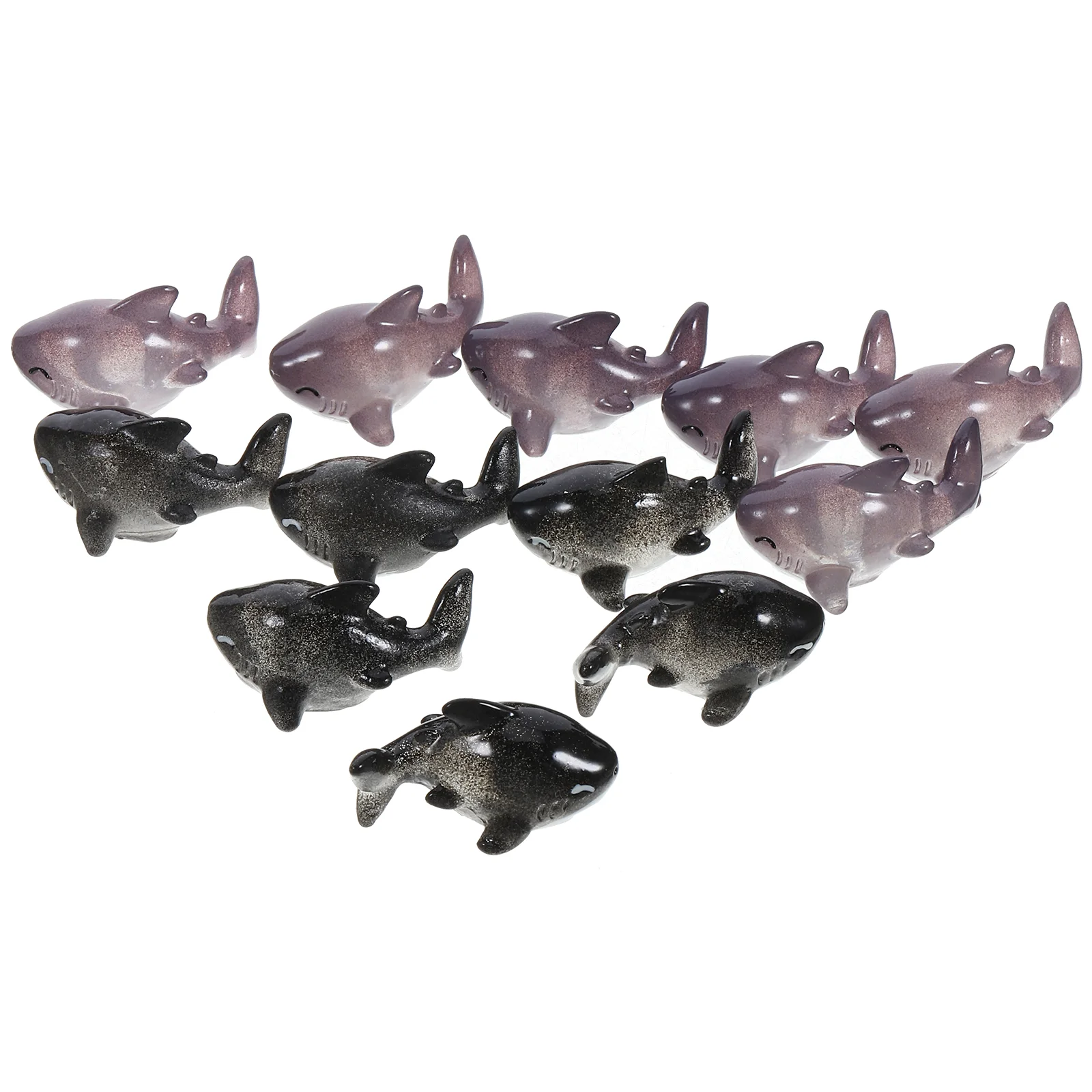 

12pcs Mini Shark Figurines Micro Landscape Shark Statues Shark Bonsai Decorations