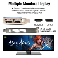 SONGREY RX550 4GB GDDR5 128bit Low Profile Graphics Card,Dual HDMI+DP Output,PCIe 3.0, 4/8K Desktop GPU for Office/Light Gaming 3