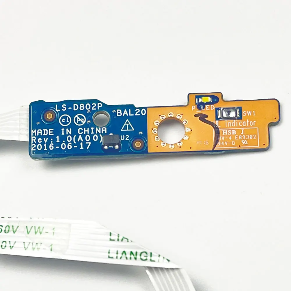 Dell Inspiron 15 5000 5567 5565 5768 5767 노트북 전원 버튼 보드(케이블 포함) LS-D802P 3JFC3 NBX0001YY00
