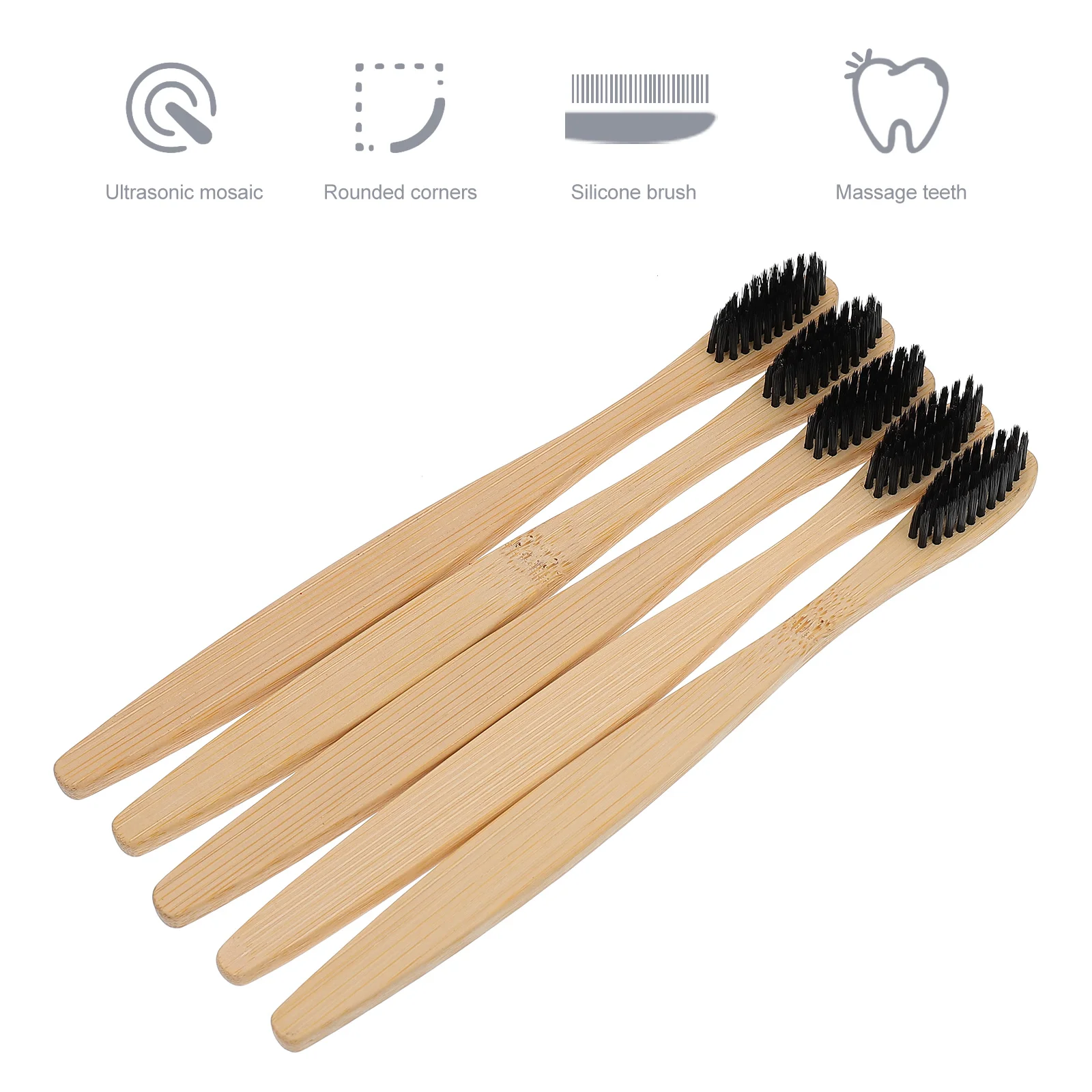 

10 Pcs Wooden Bamboo Handle Toothbrush Toothbrushes for Kid Kids Household Nylon Wool Home Cleaning Handheld Travel