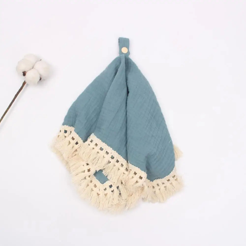 Tassel Baby Towel Face Towel Baby Bath Bib Sweat-absorbing Handkerchief Cotton Burp Cloth Soft Absorbent