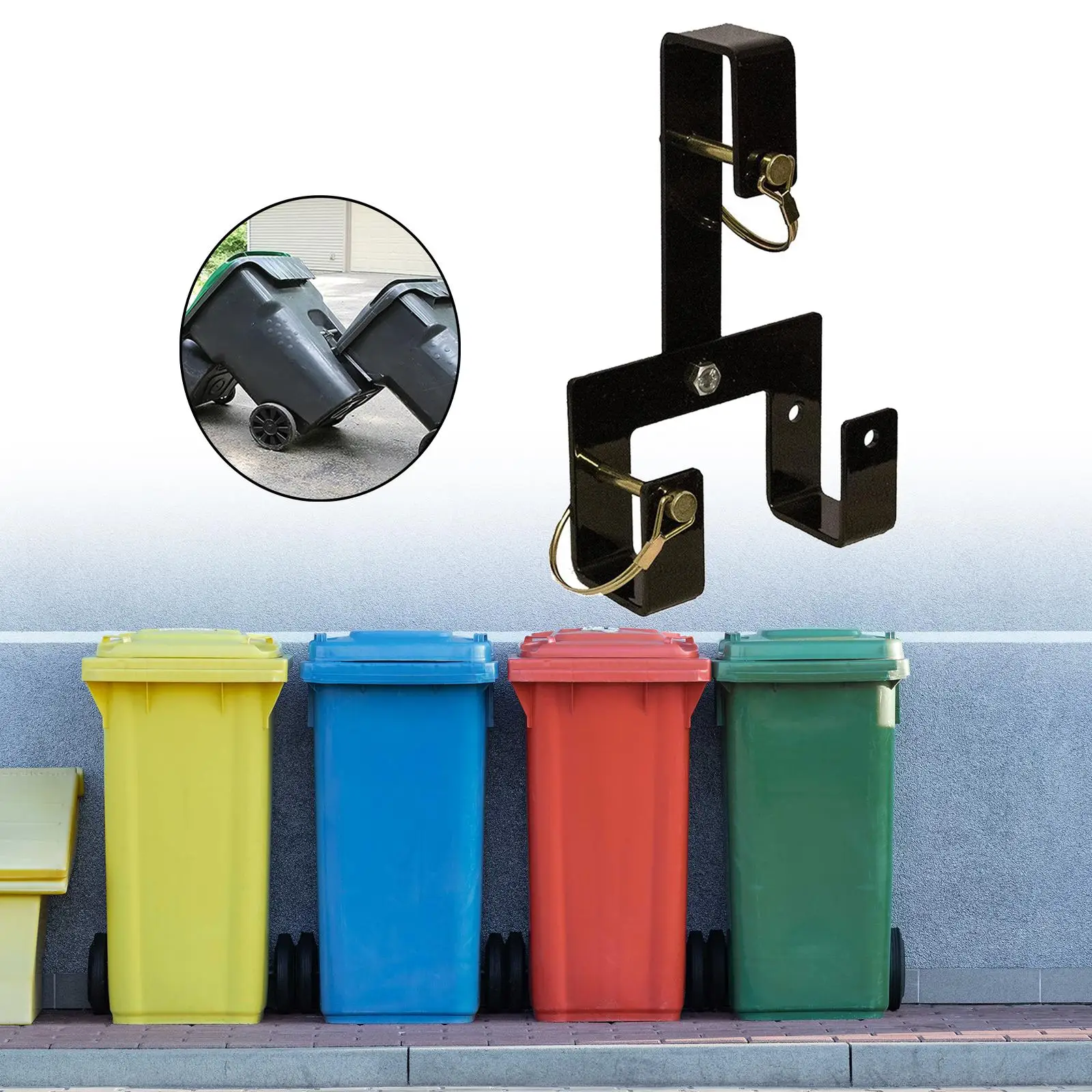 

Garbage Can Couplers Durable for Wheeled Trash Garbage Containers Trash Can Transporter Hauler for Cart Trailer Auto Accessories
