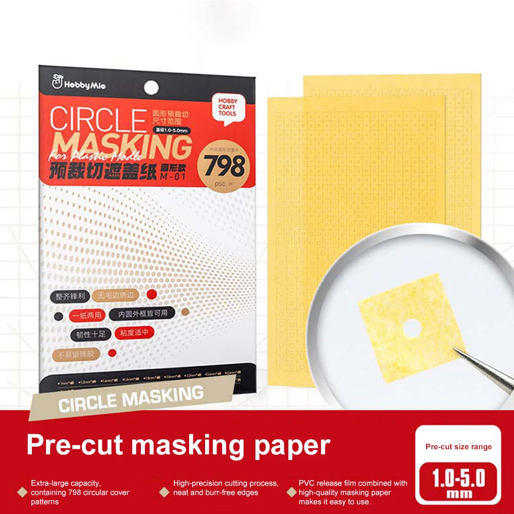 모델 스프레이 도구용 1-5mm 미리 절단된 원형 마스킹, 취미 DIY 원형 스팟..