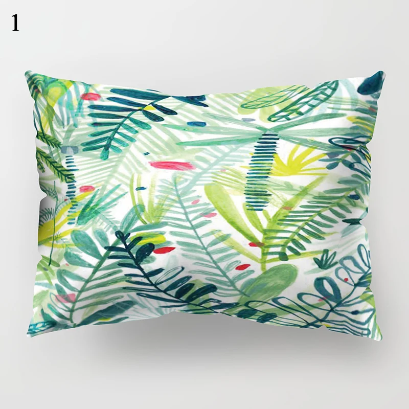 30x50cm Tropical Leaf Monstera Cushion Cover Polyester Throw Pillows Case Sofa Home Decorative Green Plants Print Pillowcase 