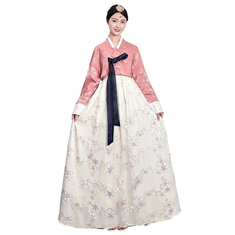 

Hanbok for Women Korean Traditional Costume Minority Palace Performance Court Clothes Flower New Year Wedding Party Dance Dress