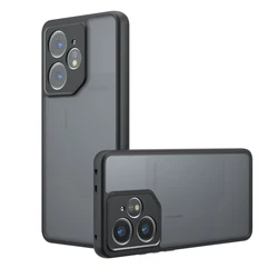 Enhanced Protective Frosted TPU and Acrylic Case with Anti - Drop Air Bag Design for Realme GT7 Pro (Frosted Black)