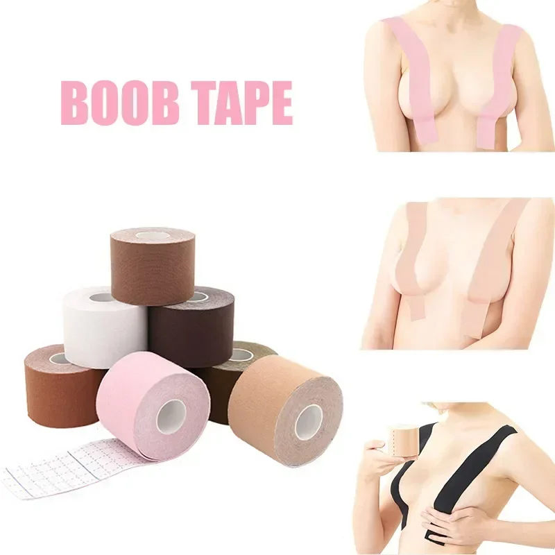 Sports Cotton Kinesiology Tape Nipple Cover Cotton Boob Lift Up Breast Push Up Adhesive Tape Invisible Sticky Bra