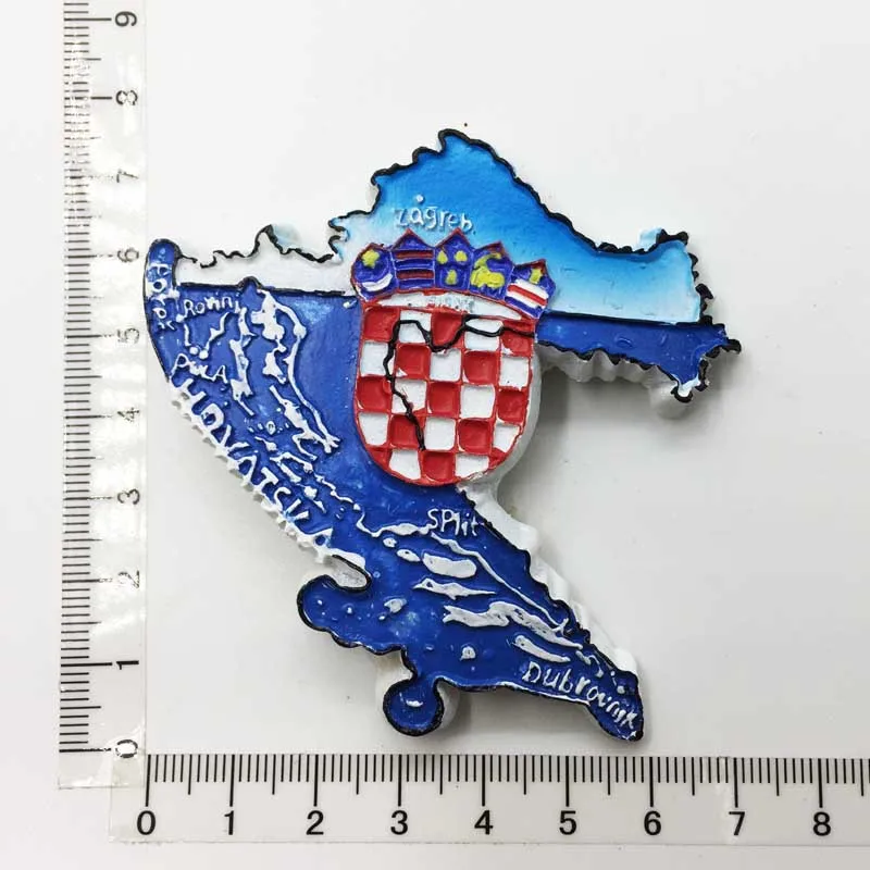 Handmade Painted Magnetic Refrigerator Stickers Switzerland Croatia Portugal Belgium Spain Tourist Souvenirs Craft Fridge Magnet