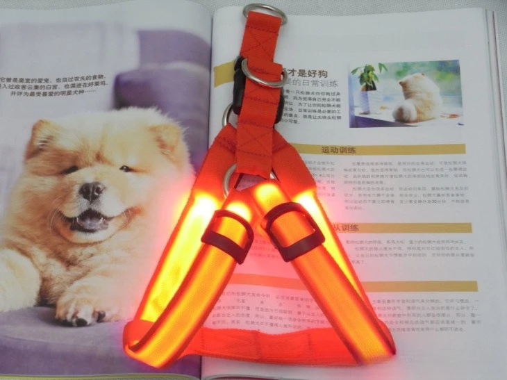 Fashion LED Electronic Pet Harness Nylon Dog Accessories Flashing Light Pet Leash Rope Belt Dog Glowing Vest Pet Supplies