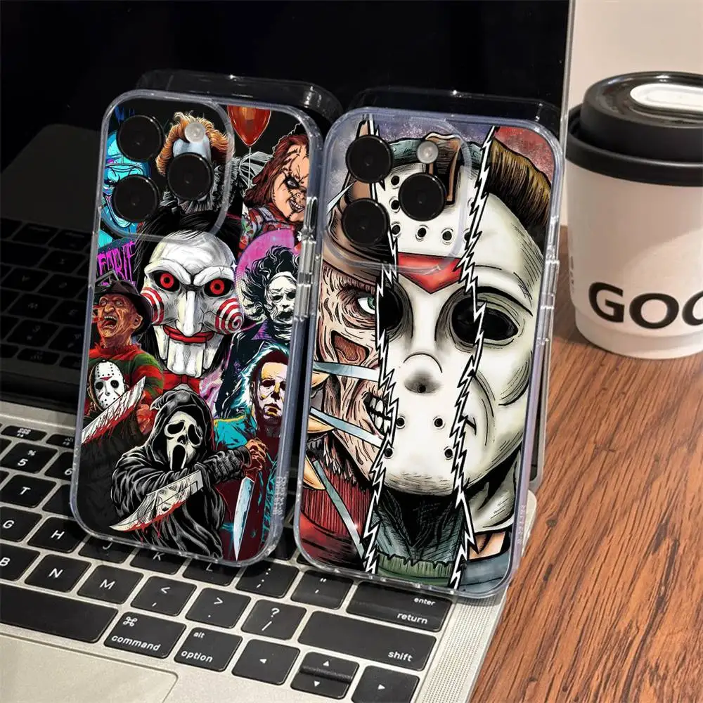 Horror Halloween Transparent Phone Case - Michael Myers Design, Soft TPU Silicone