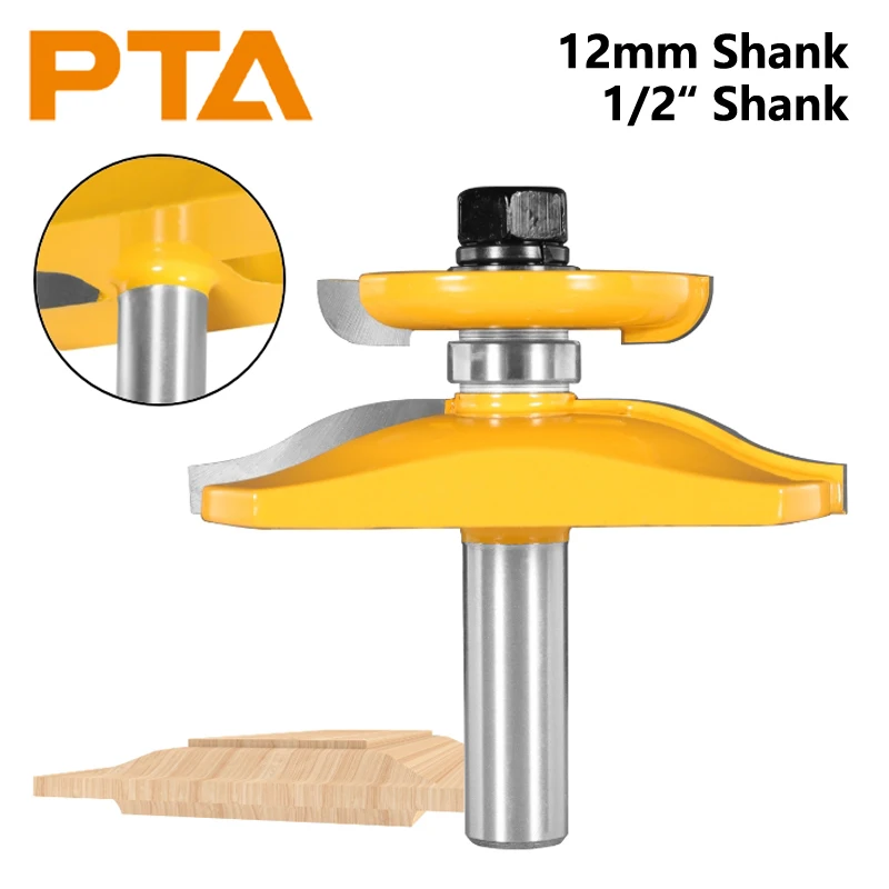 

12MM 12.7MM Shank Ogee Raise Panel with Back Cutter Router Bit Woodworking Milling Cove 79.2MM Tenon Mill