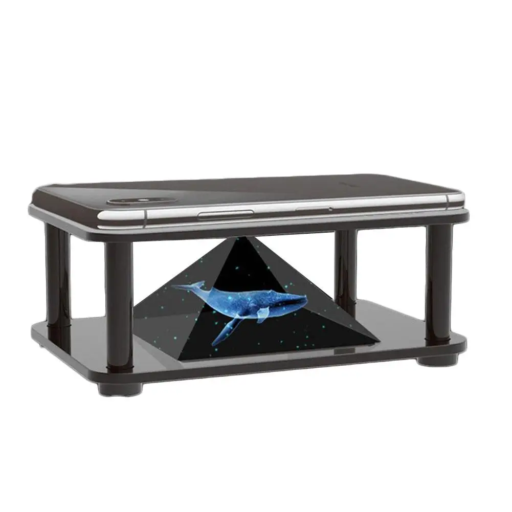 Universal 3D Holographic Display Stand Projector Mini Pyramid Hologram Projection Showcase For Mobile Phone Ipad MV Project D3H3