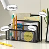Desk Mail Organizer, 2 Pack Office Small Letter Sorter Desktop File Organizer Metal Mesh with 3 Vertical Upright Compartments 3