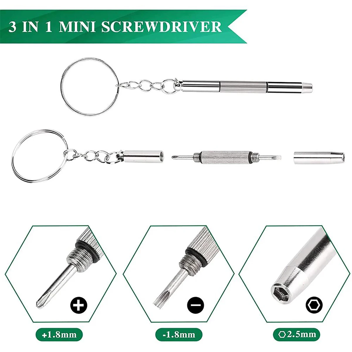 1/2/10pcs Mini 3 in1 Screwdriver Eyeglass Optical Eye Glasses Portable Spectacles Watch Repair Kit Practical Household Hand Tool 3