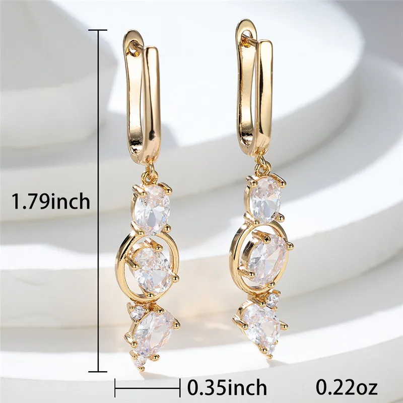Cute Female Black Zircon Stone Hoop Earrings Vintage Small Oval Wedding Jewelry For Women