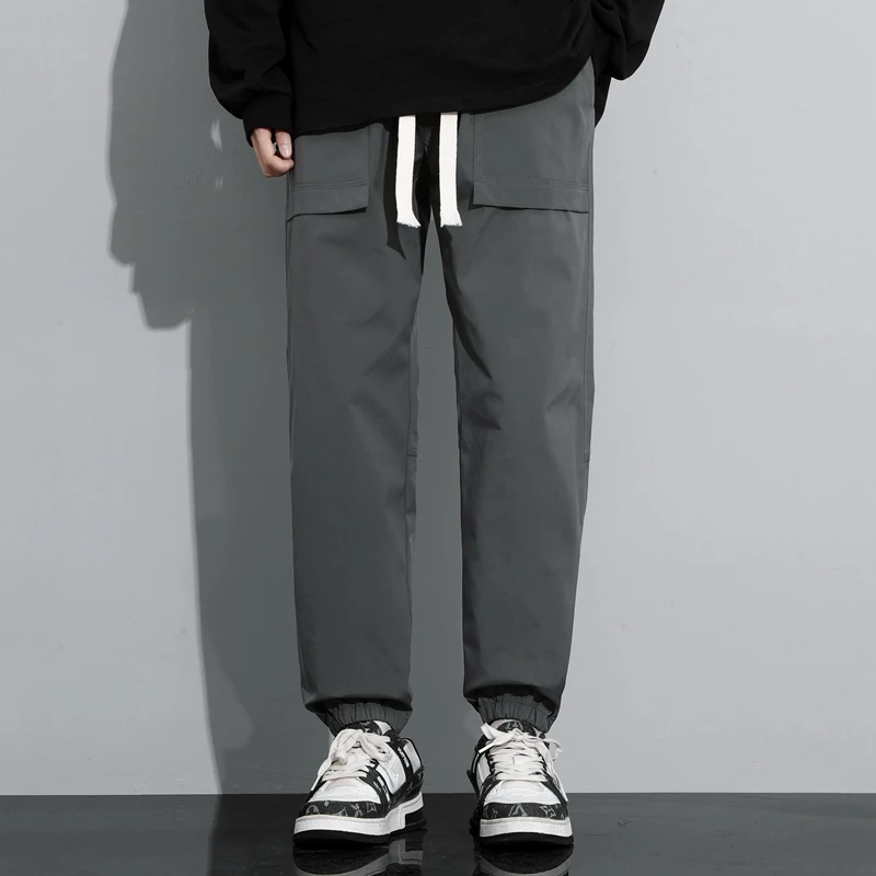 Men Trousers Spring Outdoor Solid Color Waterproof Casual Pants Oversize Tactical Pants Japanese Street Style Unisex Sweatpant