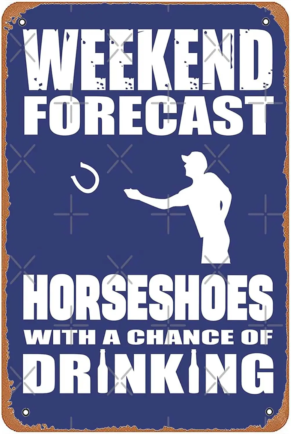 

Винтажные оловянные подковы с прогнозом выходных с возможностью питья, настенное художественное украшение, ферма, кухня, мужская пещера, настенное украшение, бар, Ga