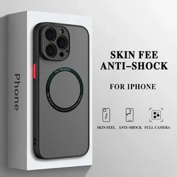Premium Matte Armor Magnetic Wireless Charging Case - Luxury Protection Cover - iPhone 13 Mini (Black)