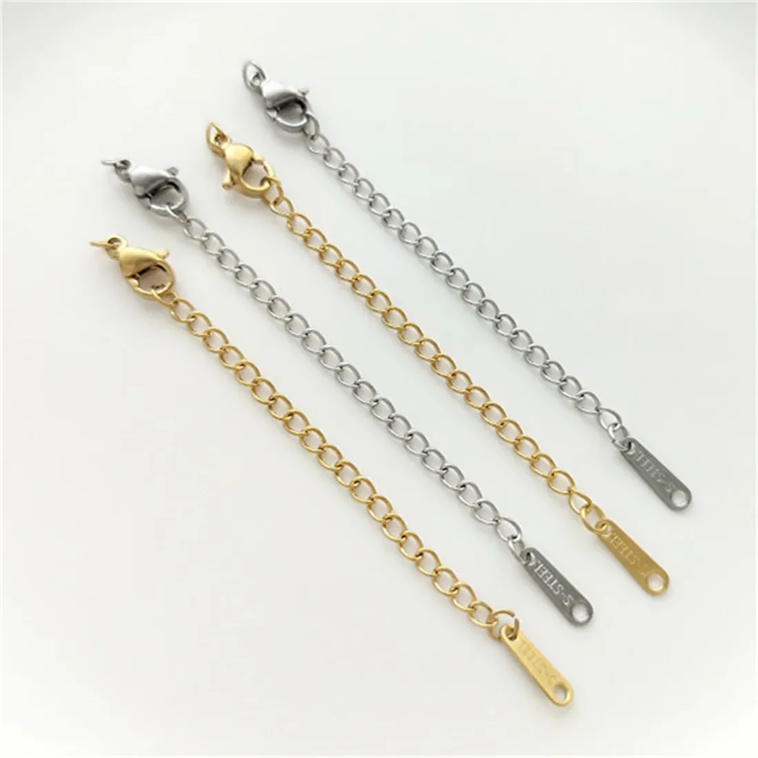 

Длинная цепочка из титановой стали, золотая, белая, золотая, с застежкой-карабином, аксессуары для ожерелья, B783