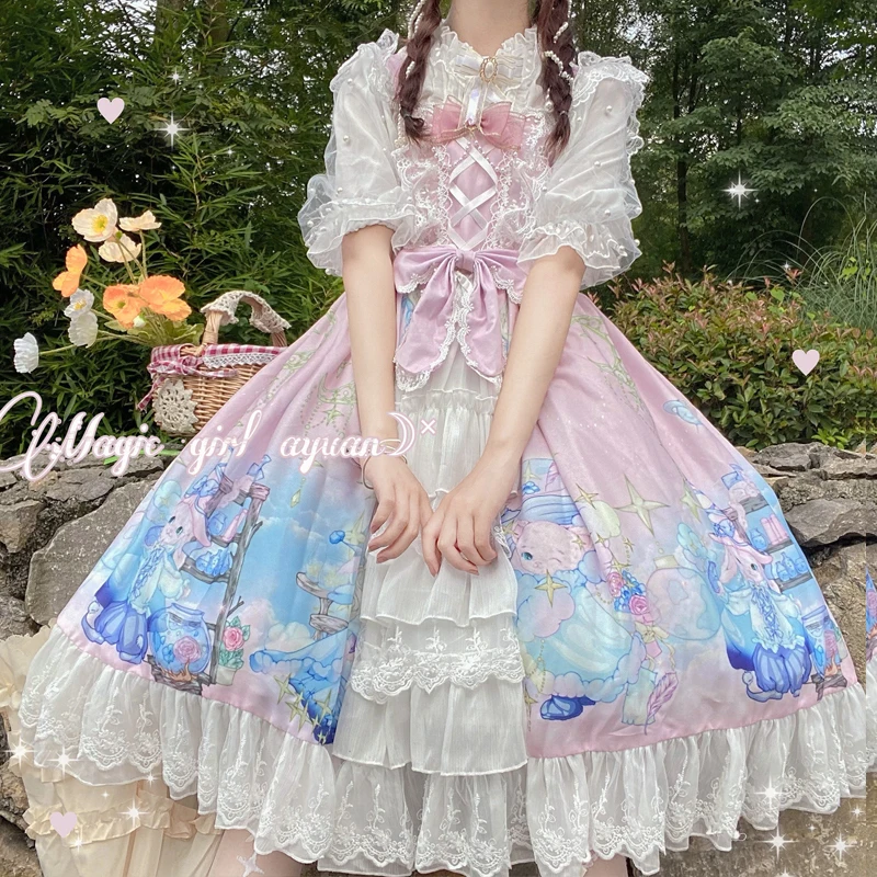 Lolita Jsk Dress Women Cosplay Straps Sleeveless
