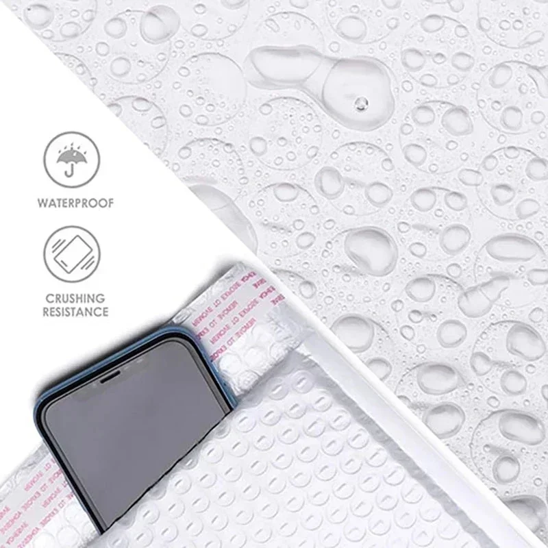 White Bubble Bags Packaging Envelope Shipping Bag Multi size Thickened Waterproof Self Seal Bubble Padding Bags foam envelope bags