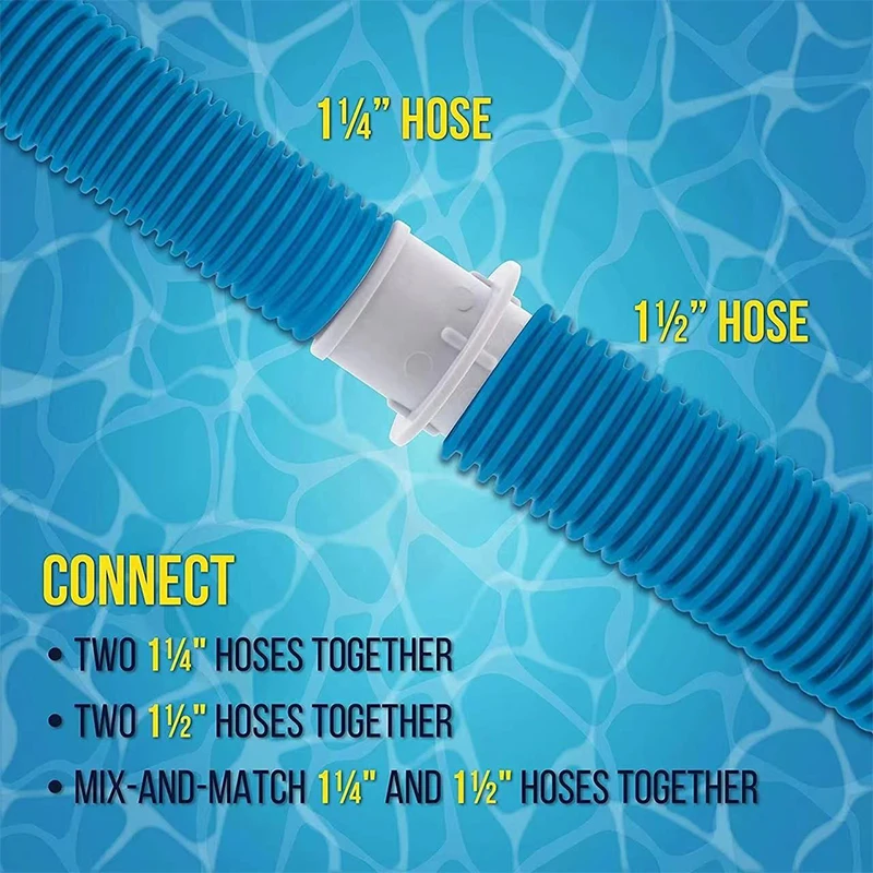 

1-1/4" Or 1-1/2" Hose Connector Coupling Adapter For Swimming Pool Vacuums Hoses Filter Pump Hoses Connecting Pool Accessories