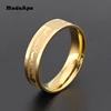 MadApe ECG Couple Ring Gold Color Titanium Stainless Steel Width 6mm Women Weddding Ring For Women Men Engagenemt Ring Jewelry 1