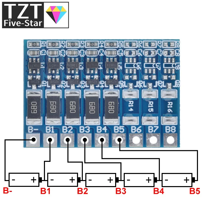 TZT 1/3PCS 5S 4,2 V Li-Ion Balancer Board 18650 21 V Li-Ion Balancing Full Charge Batterie Balance Board