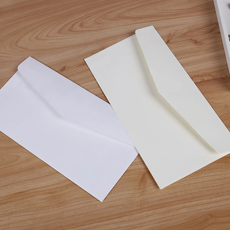 

Hot Sale! 100PCS Kraft Blank Mini Paper Window Envelopes Wedding Invitation Gift Envelope 22*11cm