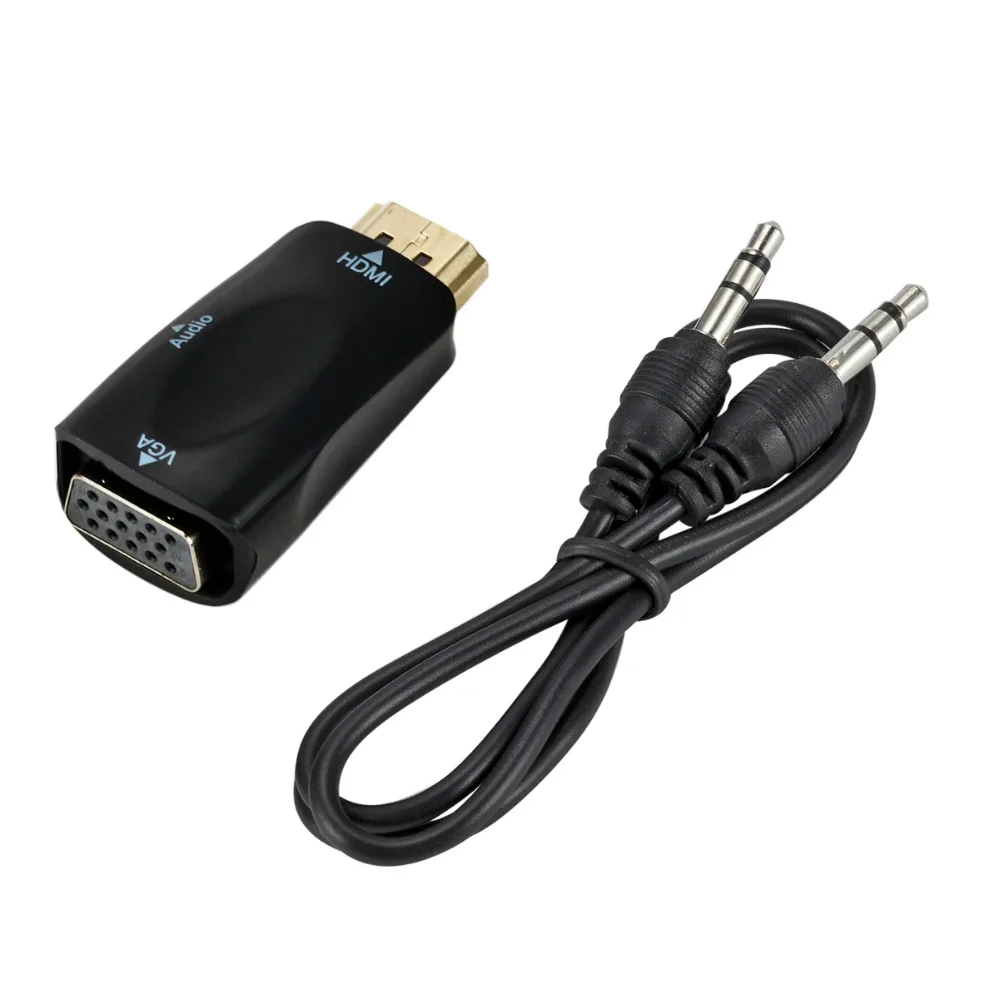 HDMI to VGA Adapter With 3.5Mm Jack Audio Cable HD 1080P HDMI Male To HDMI-compa