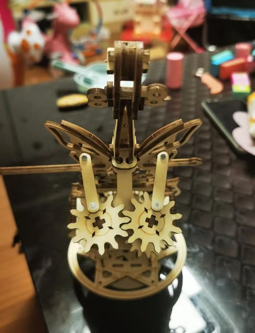 3D Butterfly Cello Puzzles Toys Building Blocks Kits Mechanical Music Box for Child Girls Adult Gift DIY Wood Assemble Model Set 5