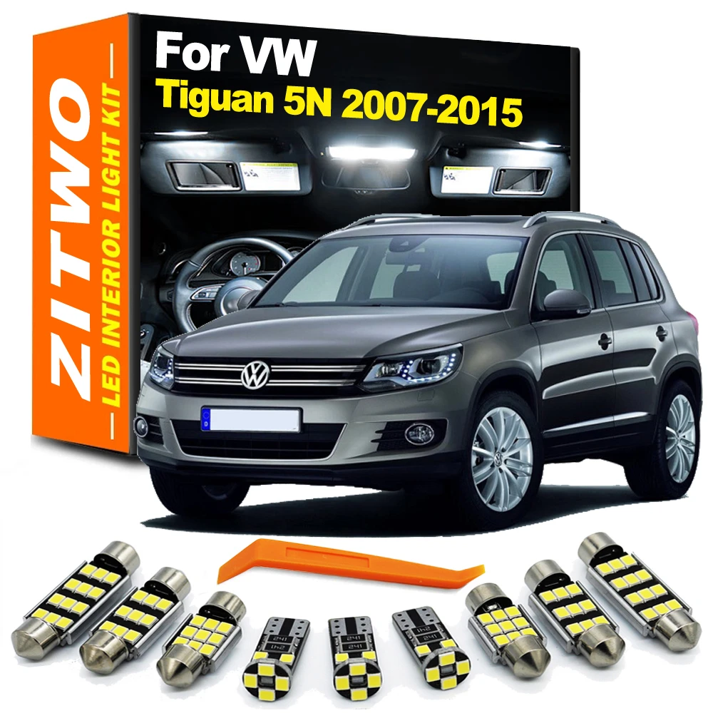 ZITWO 14Pcs LED Interior Dome Map Light Kit For VW Volkswagen Tiguan 5N 