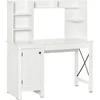 Farmhouse Computer Desk with Hutch and Cabinet, Home Office Desk with Storage, for Study, White 1