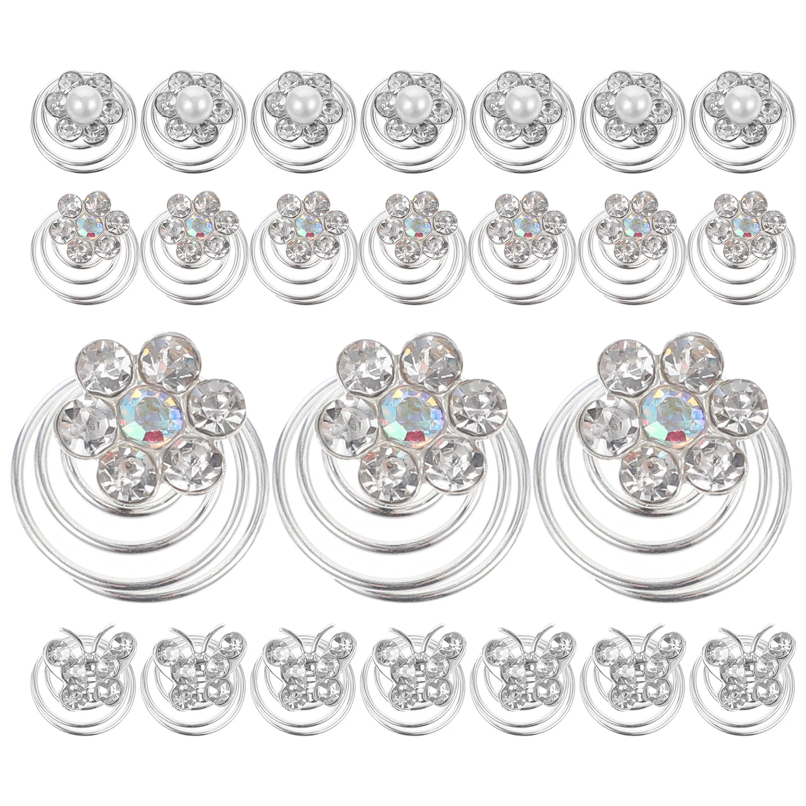 

Rhinestone Spiral Hairpins Wedding Bridal Hair Pins Rhinestone Twists Coil Flower Swirl Spiral Hairpins Mini Hair Clips