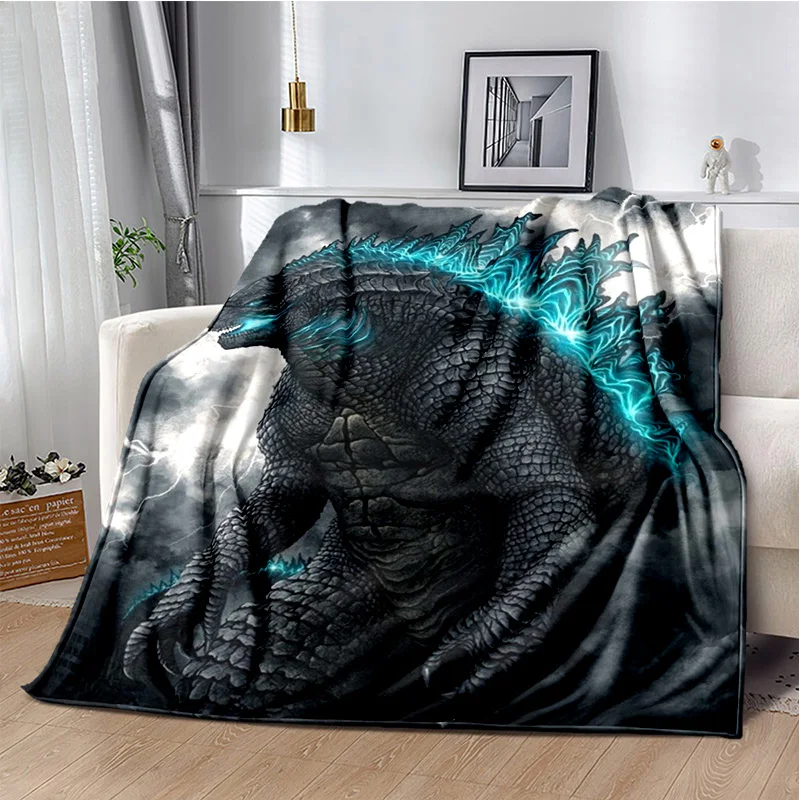 Decorative Monster King G-Godzilla Flannel Printed Blanket Giant Beast MUTO Gift Sofa Throw Blanket Soft and Cozy 4