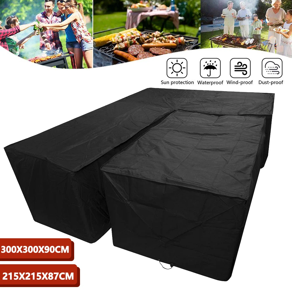 Outdoor Furniture Covers Waterproof Rain Snow Dust Wind-Proof Anti-UV Polyester Fiber Garden Lawn Patio Furniture Covers